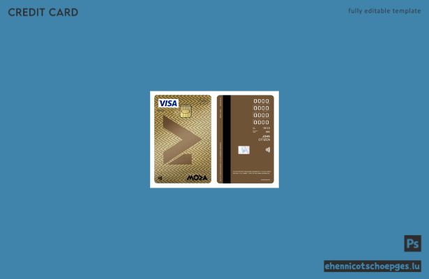 Beispielvorschau der Moza Bank Visa Gold Kreditkarte (vertikal)